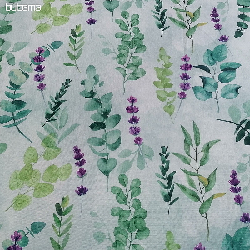 Tissu déco FEUILLES vert