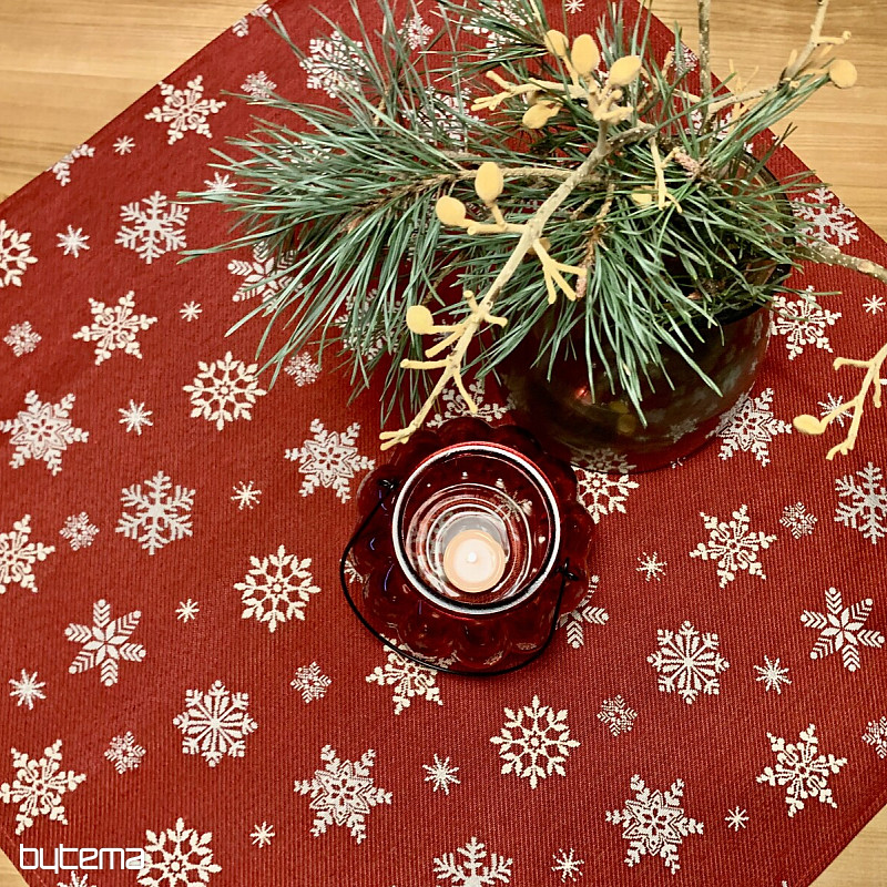 Nappe et foulard en tapisserie DRAPEAU ROUGE
