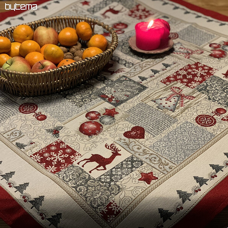 Nappe tapisserie, écharpe JOYEUX NOËL