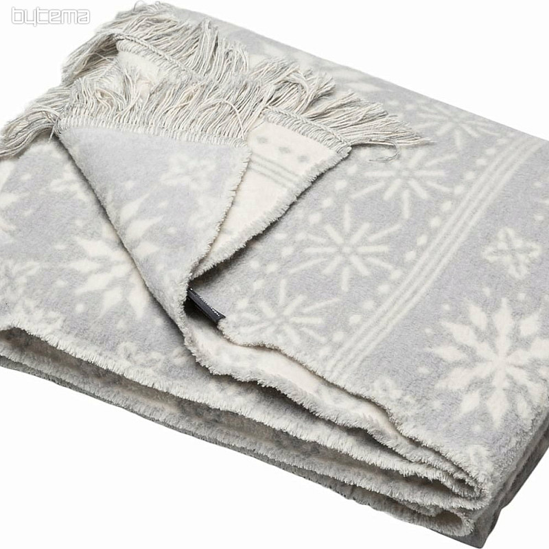 Couverture en coton Flocons de neige d&#39;hiver Flocons gris