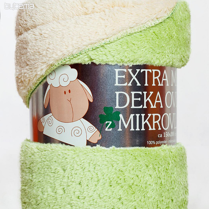 Couverture Mouton-mouton 150/200 vert clair/crème