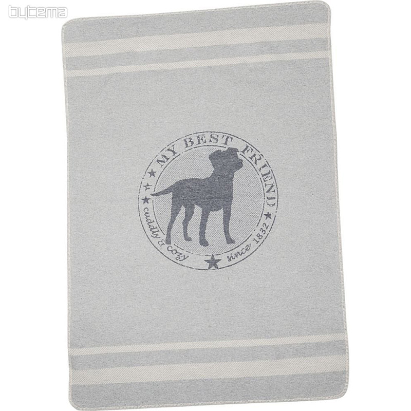 Couverture en coton DF pour chiens BEST FRIEND st. gris