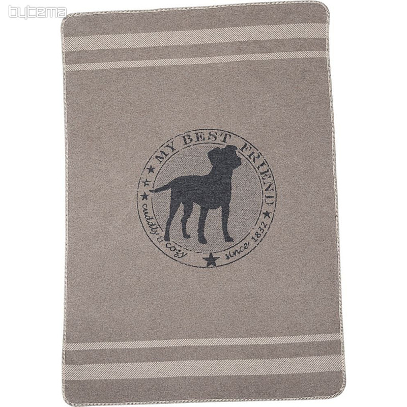 Couverture en coton DF pour chiens BEST FRIEND tm. gris