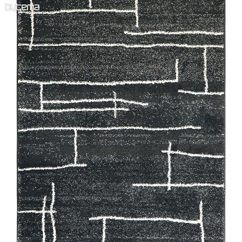 Pièce tapis DOUX peinture toile lignes gris foncé