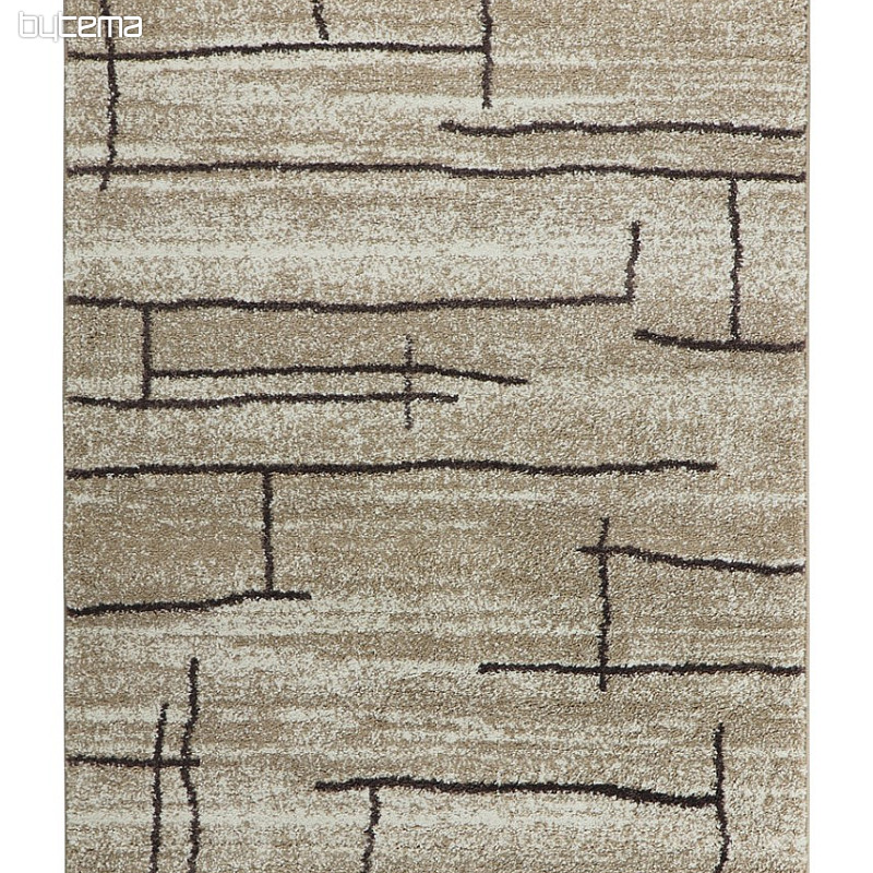 Pièce tapis DOUX peinture toile lignes beige