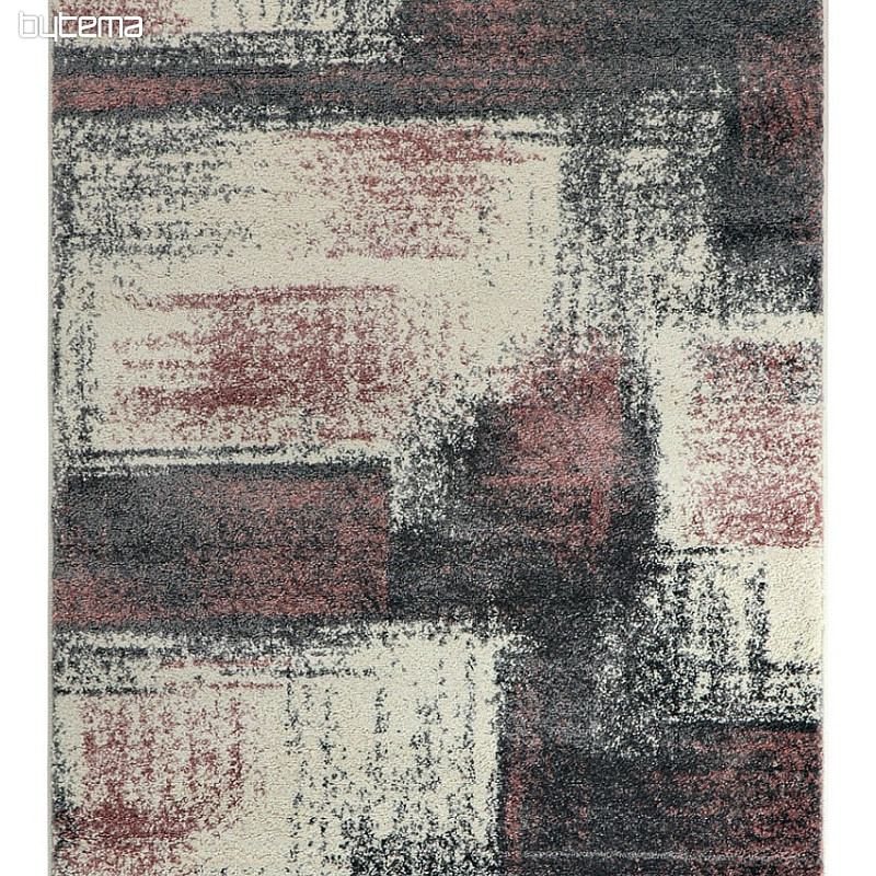Pièce tapis DOUX peinture toile gris/rose
