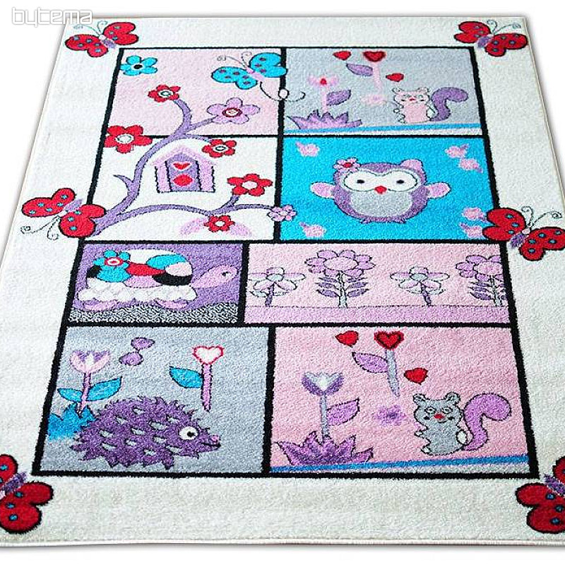 Tapis enfant ANIMAUX crème