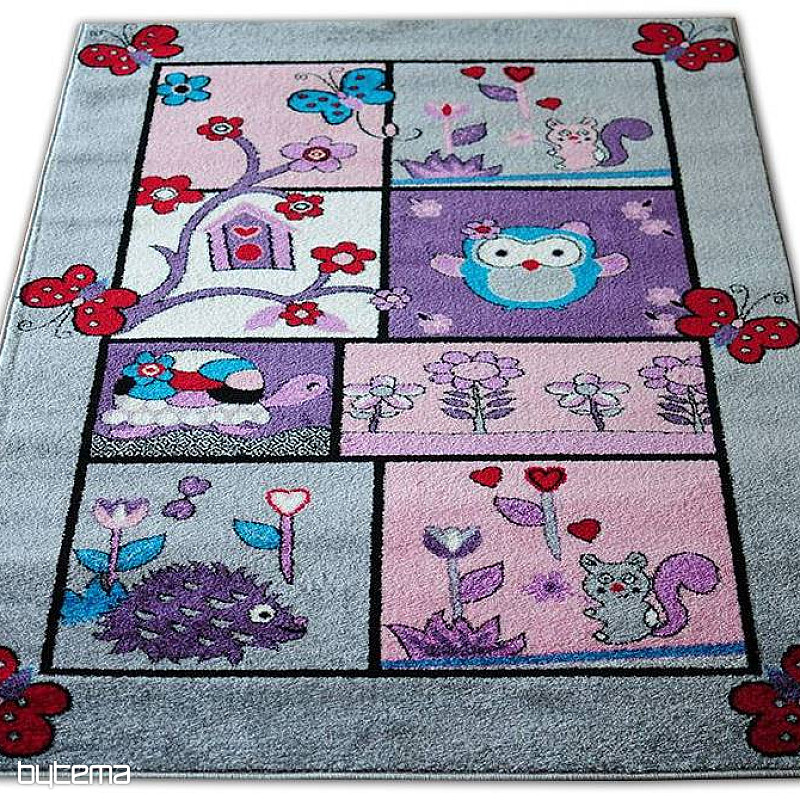 Tapis enfant ANIMAUX gris