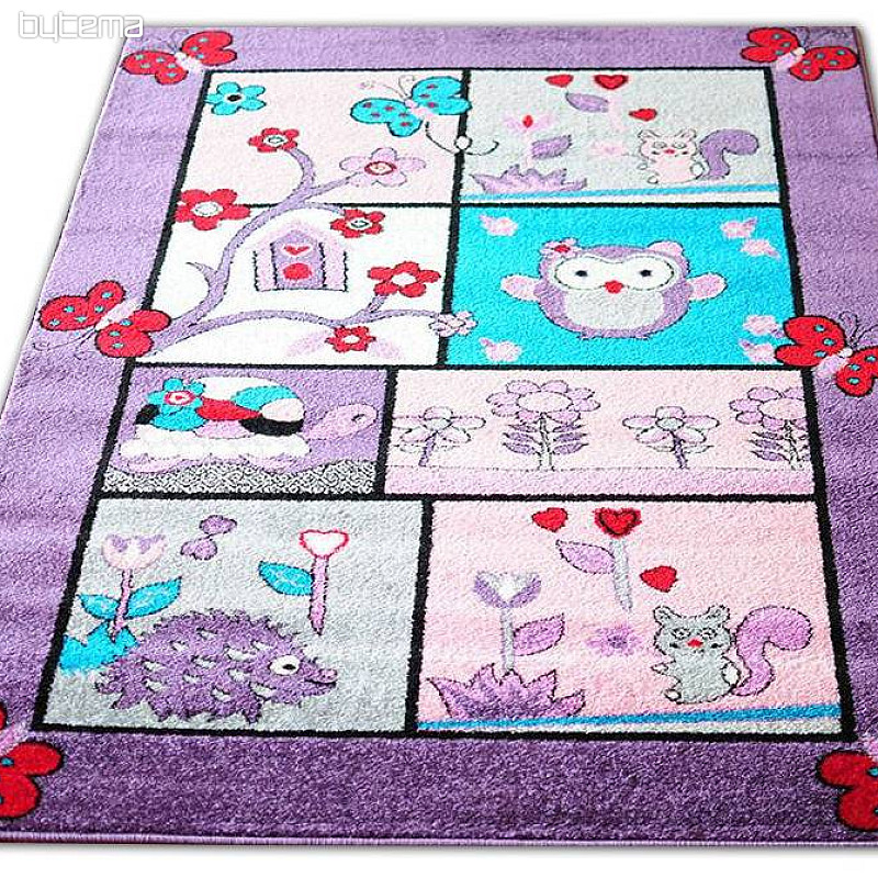 Tapis enfant ANIMAUX lilas