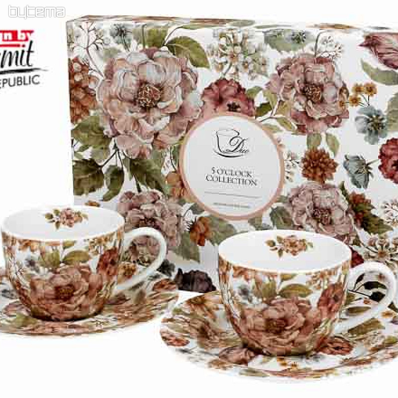 Lot de 2 tasses à expresso blanches Pastel Flowers 90 ml