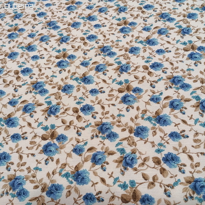 tissu déco LAURA - petites fleurs bleues
