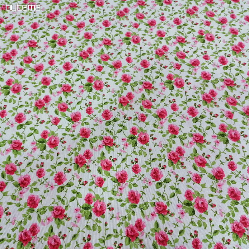 tissu déco LAURA - petites fleurs roses