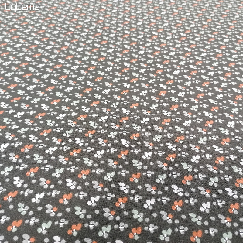 Tissu coton FLEURS FILOMENA noir