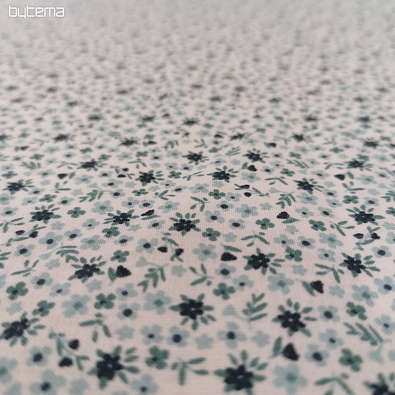 Tissu coton TOMETA fleur bleu