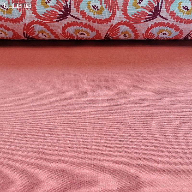 Tissu coton UNI CORAL coton grossier 220g