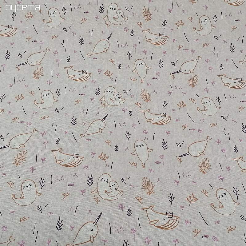 Tissu coton BALEINE