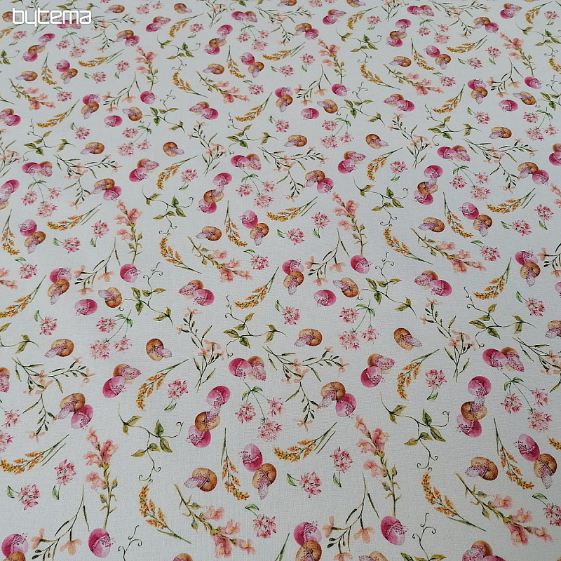 Tissu coton OEUFS ROSE