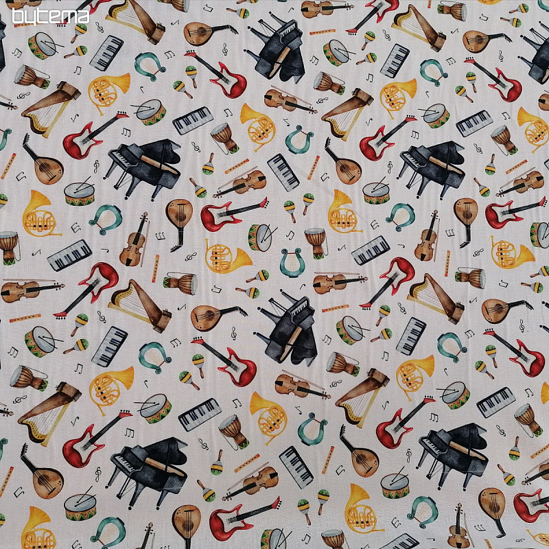 Tissu de coton MUSIQUE