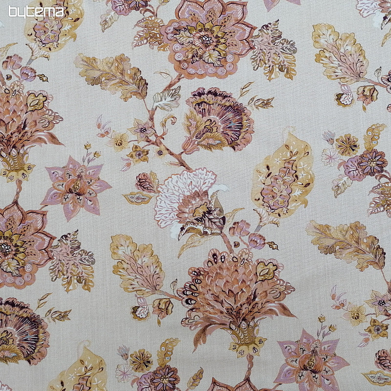 Tissu déco FLEURS rose