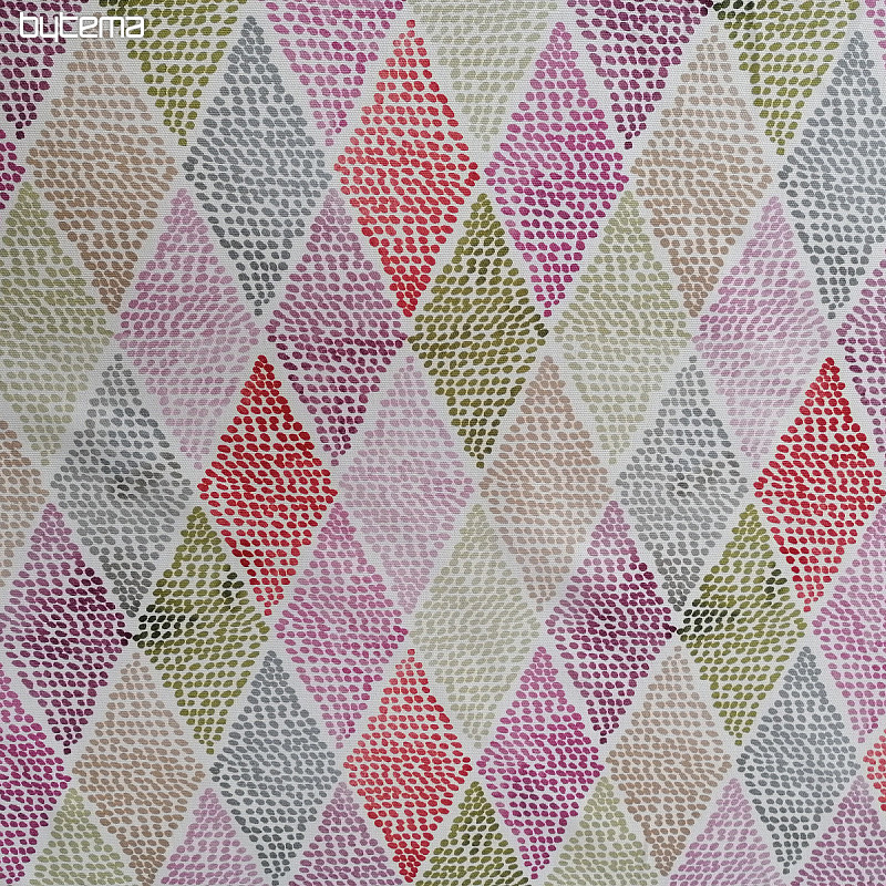 Tissu déco RHOMBODE rose-vert