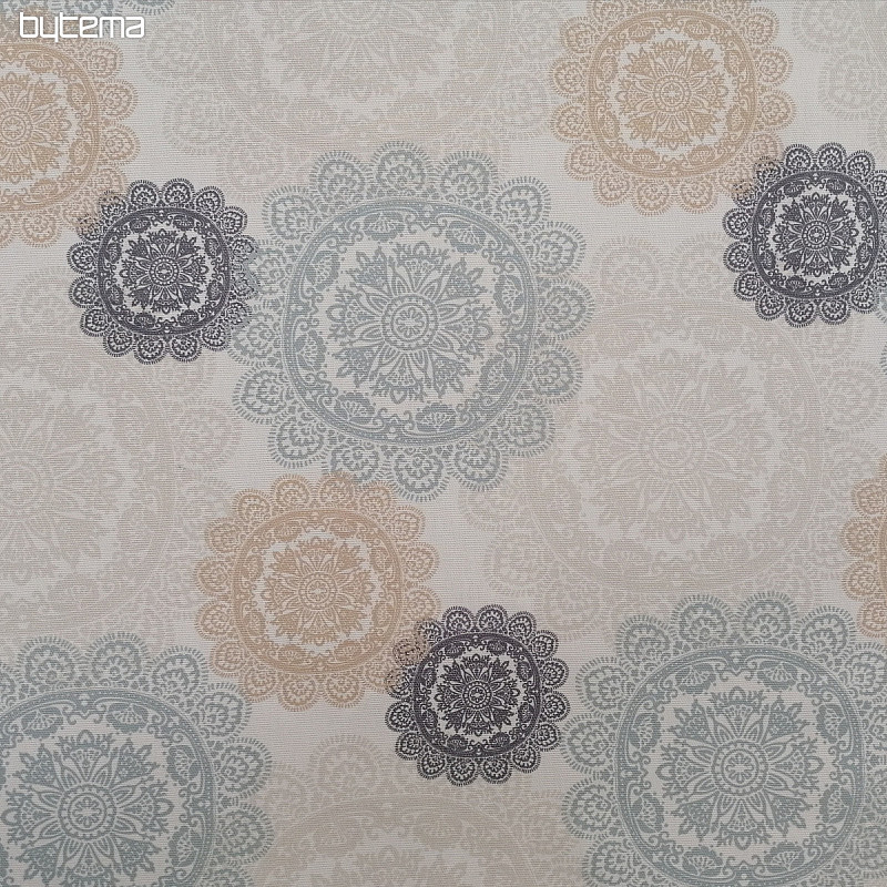 Tissu déco MANDALA gris-beige