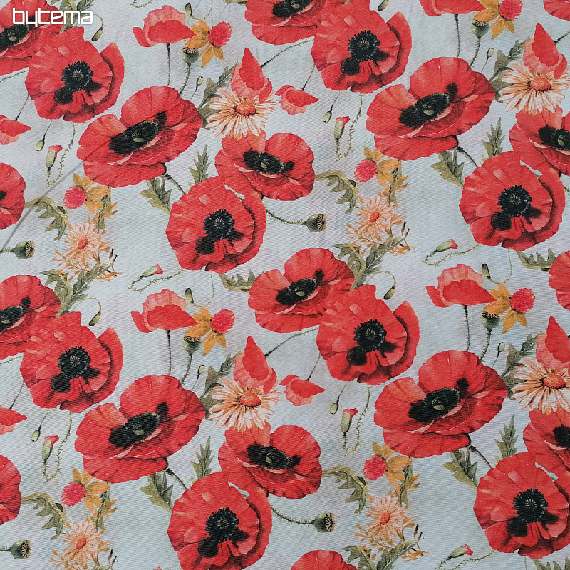 Tissu décoratif LAZA COQUELICOTS