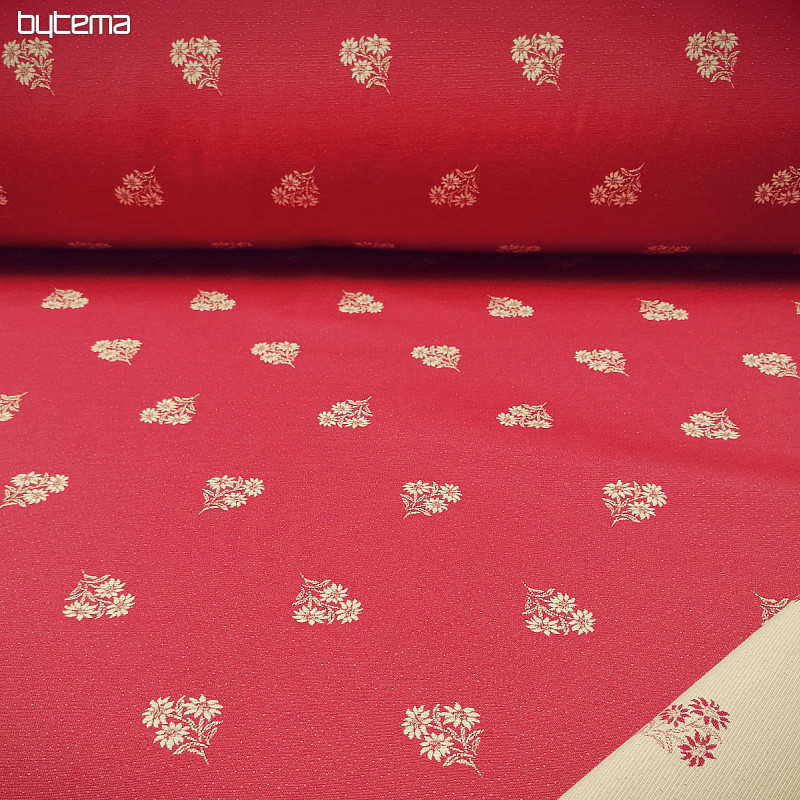 Tissu décoratif COEUR FLEUR I combinaison jacquard