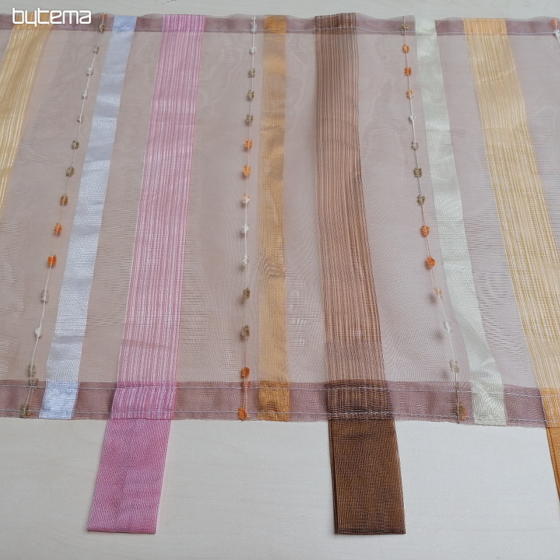 Rideau vitrail - voile avec broderie 20372/528