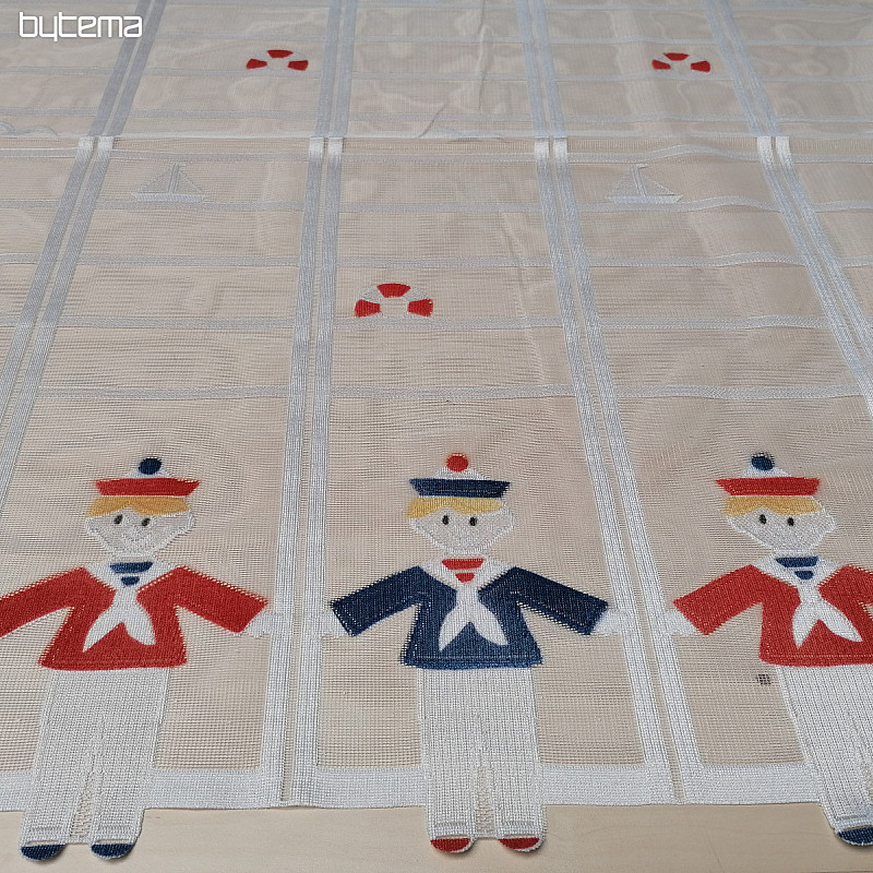 Rideau enfant sur vitrail - jacquard MARINS