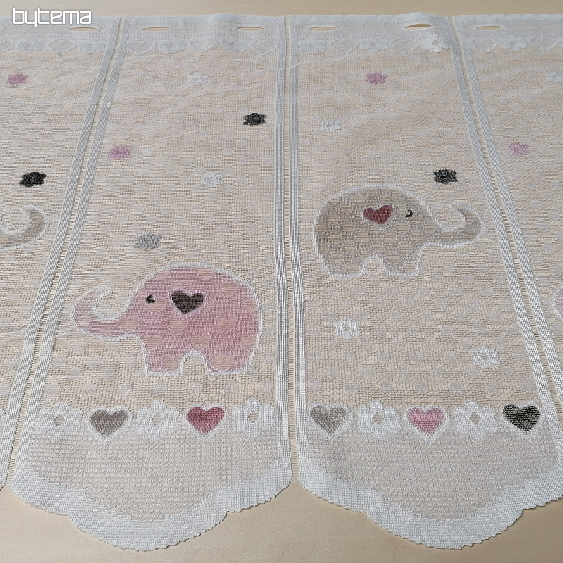 Rideau enfant sur vitrail - jacquard ELEPHANTS II