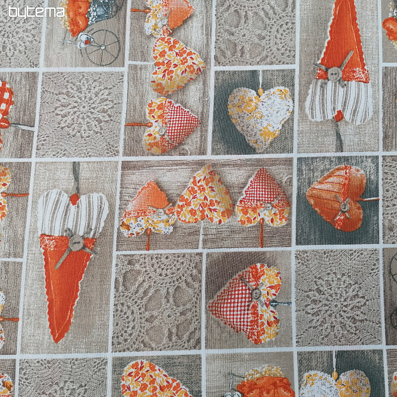 Tissu déco LIDIA&#39;S HEART orange