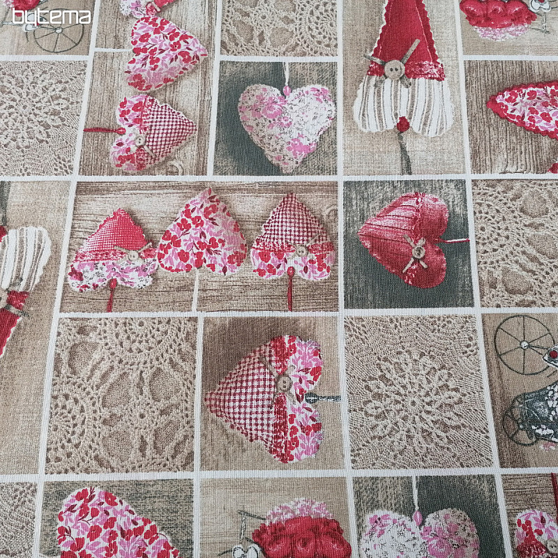 Tissu déco LIDIA&#39;S HEART rouge