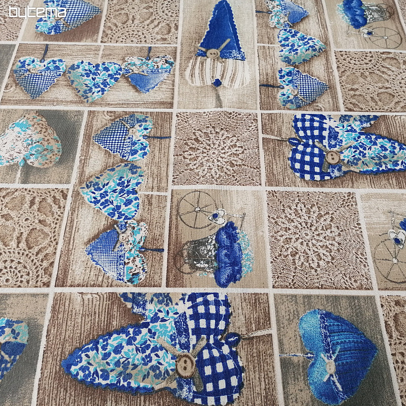 Tissu déco LIDIA&#39;S HEART bleu