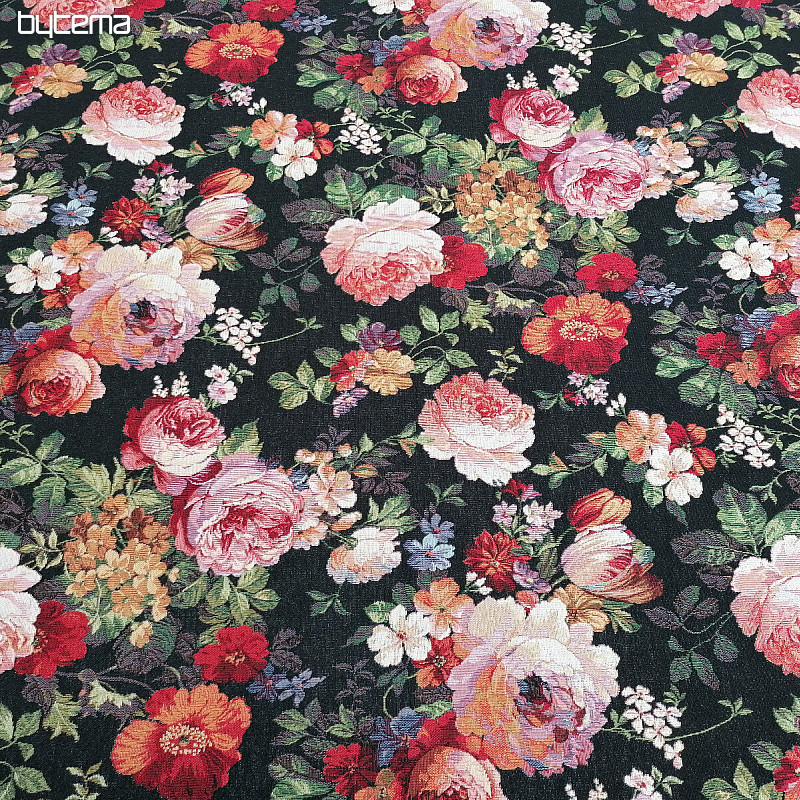 Tissu à tapisserie ROSE NOIRE