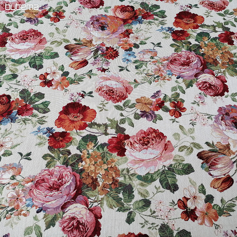 Tissu à tapisserie CRÈME ROSE