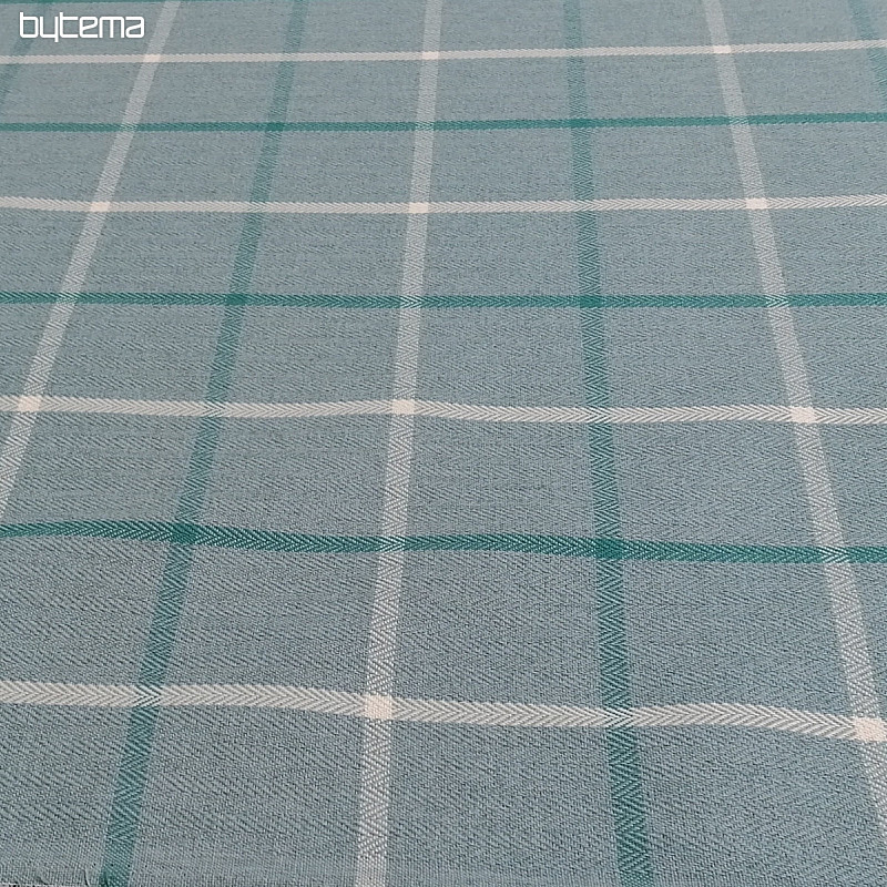 tissu de revêtement MULL ARCHER carreaux - gris vert - menthe