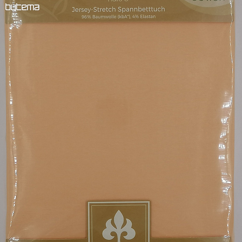 Drap jersey BAMBOU - COTON BIO abricot