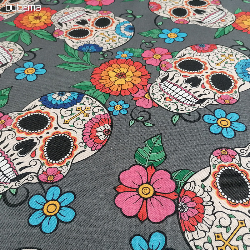 Tissu déco TANIS crânes