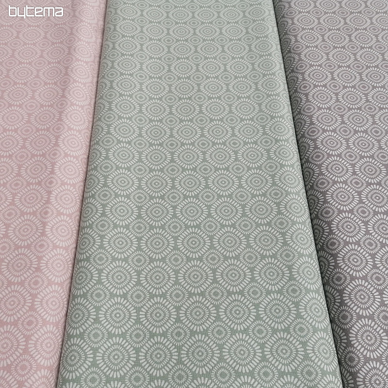 Tissu coton Geo soleil gris-beige