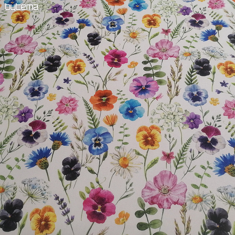 Tissu décoratif FLEURS DE JARDIN