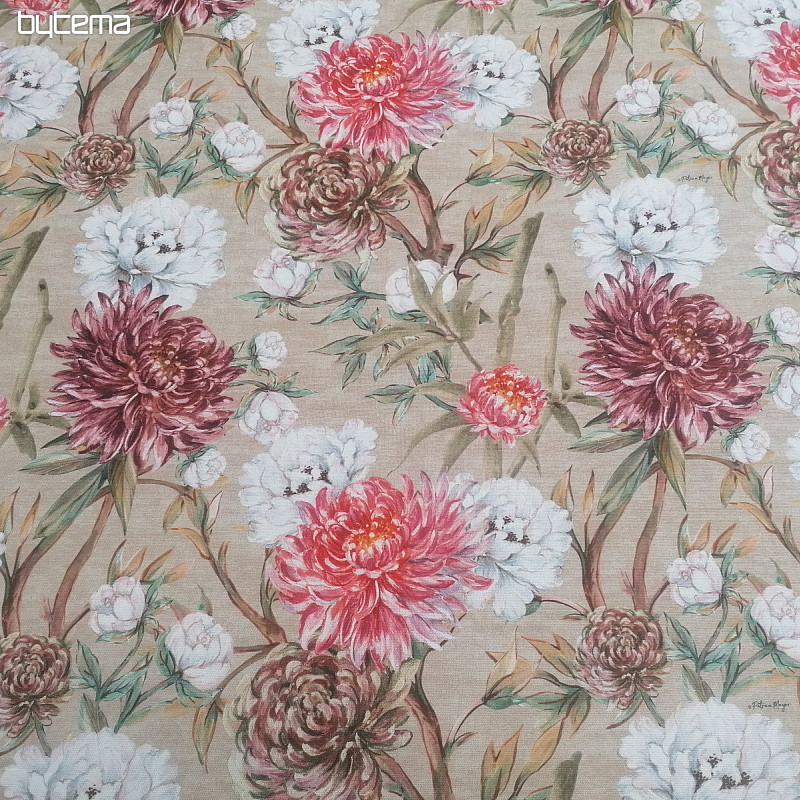 Tissu décoratif FLEUR DE PEKIN GRAND BEIGE