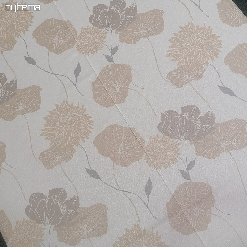 Tissu déco Taureau-fleurs beiges