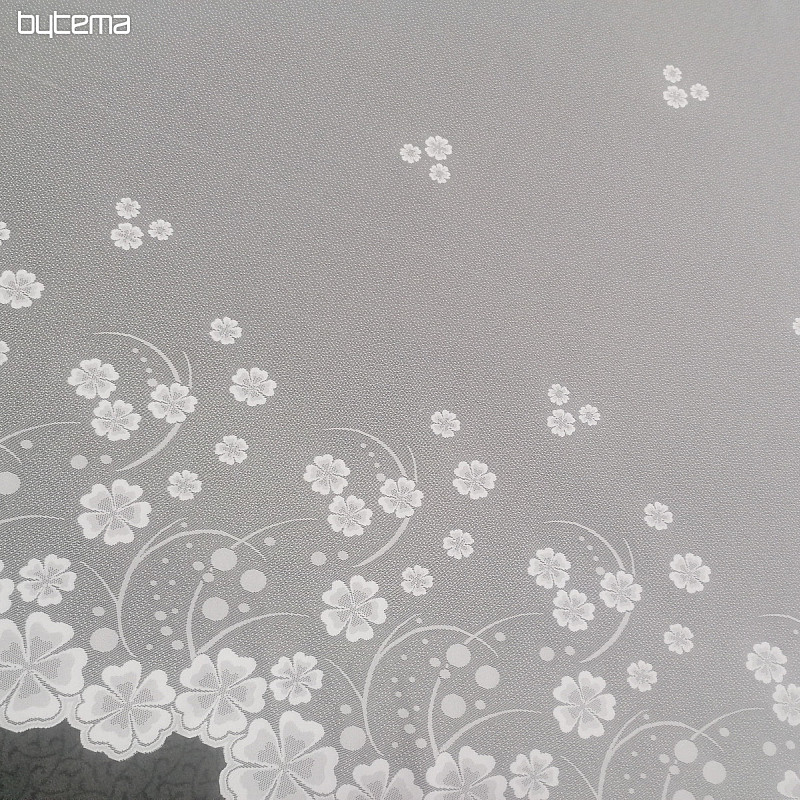 Rideau jacquard A39000 fleurs blanches
