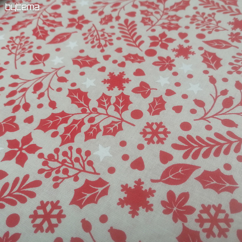 Tissu coton CESMINA rouge