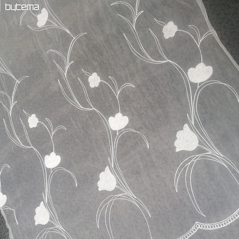 Rideau fini avec fleurs 100x245 cm