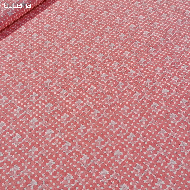 Tissu coton roulettes vieux rose