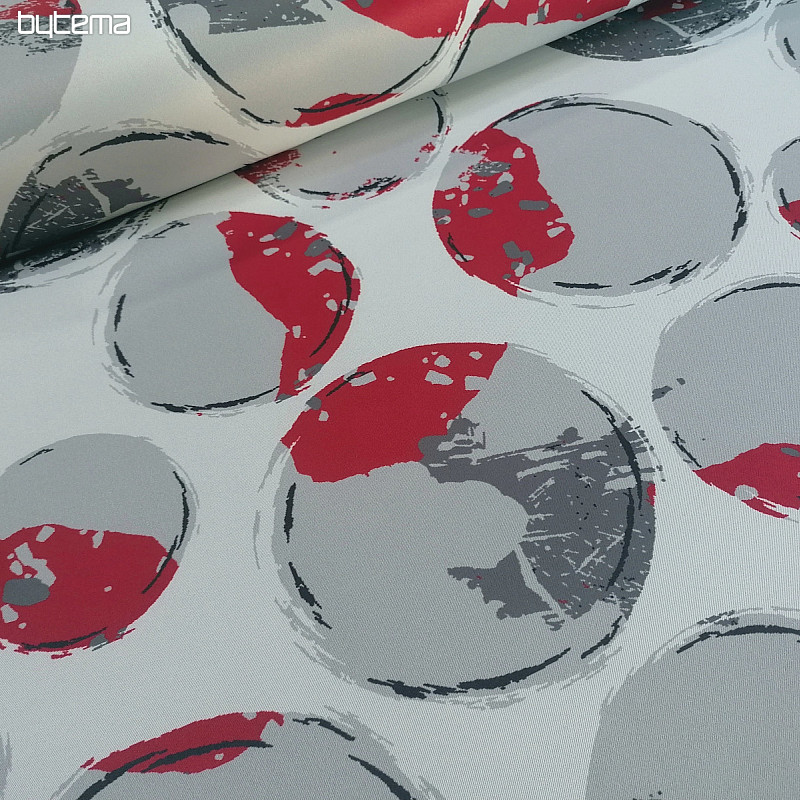 Tissu déco BLACK OUT Bulles rouge