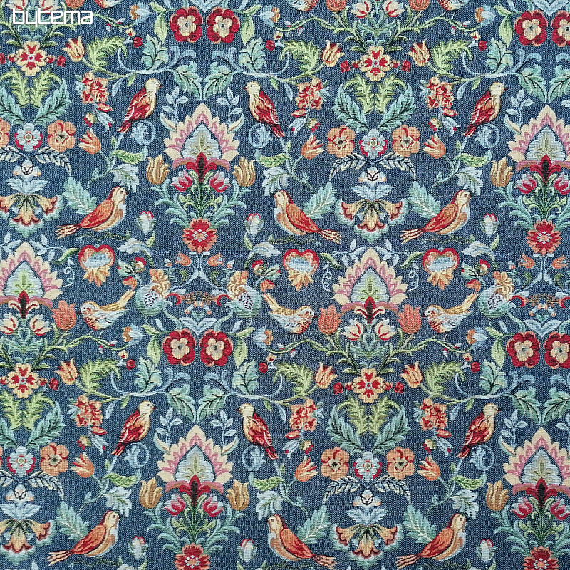 Tissu à tapisserie FREDA bleu