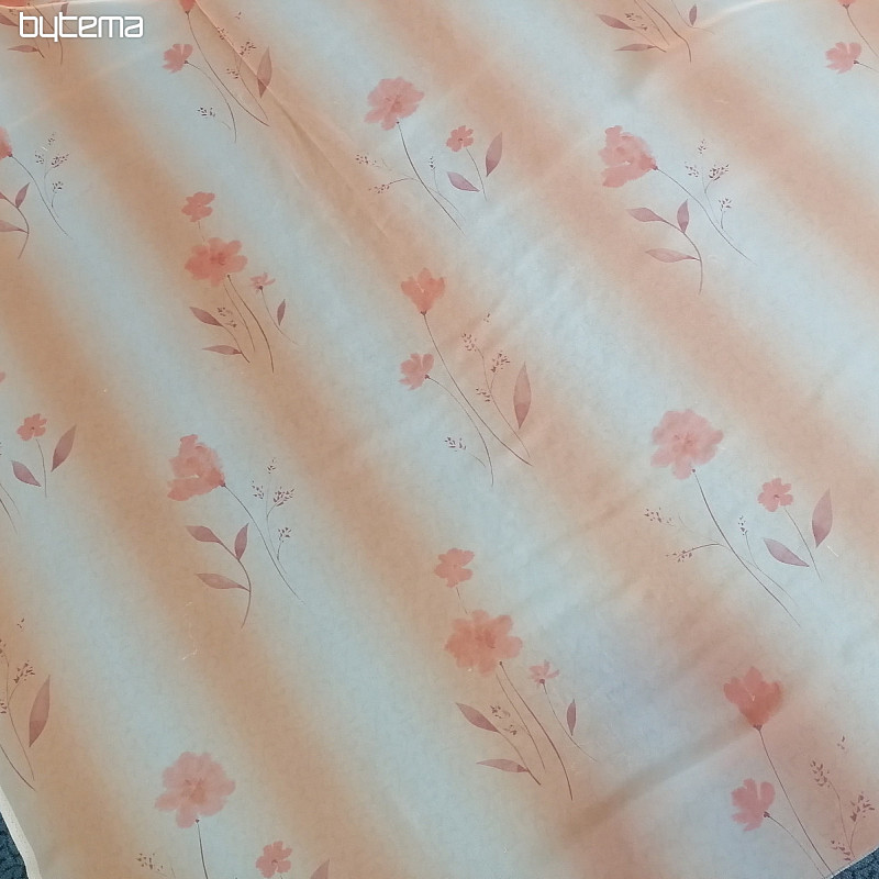 Rideau orange avec des fleurs