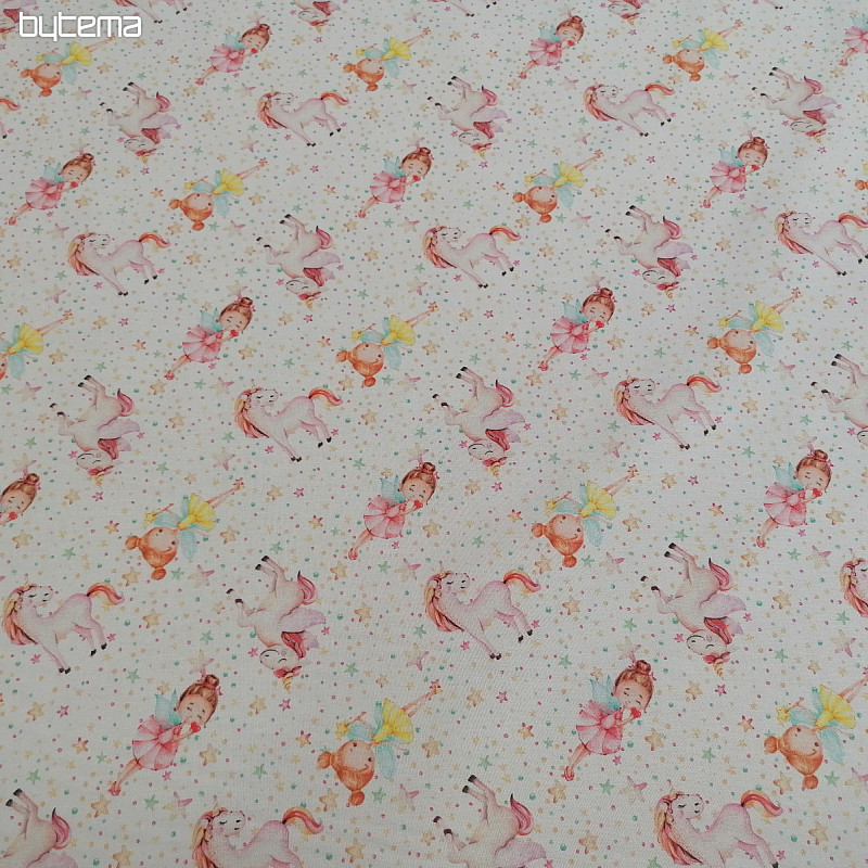 Tissu coton Fées et licornes